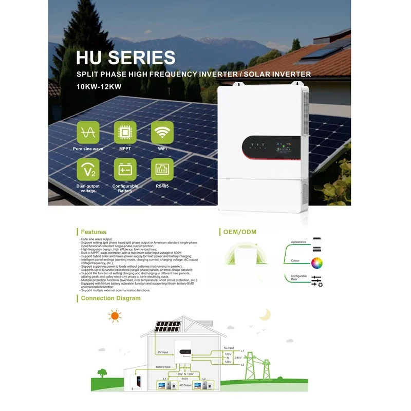 HU Series Split Phase 110V/220 - đánh giá và giá Split Phase Inverter 10Kw 110V 220V