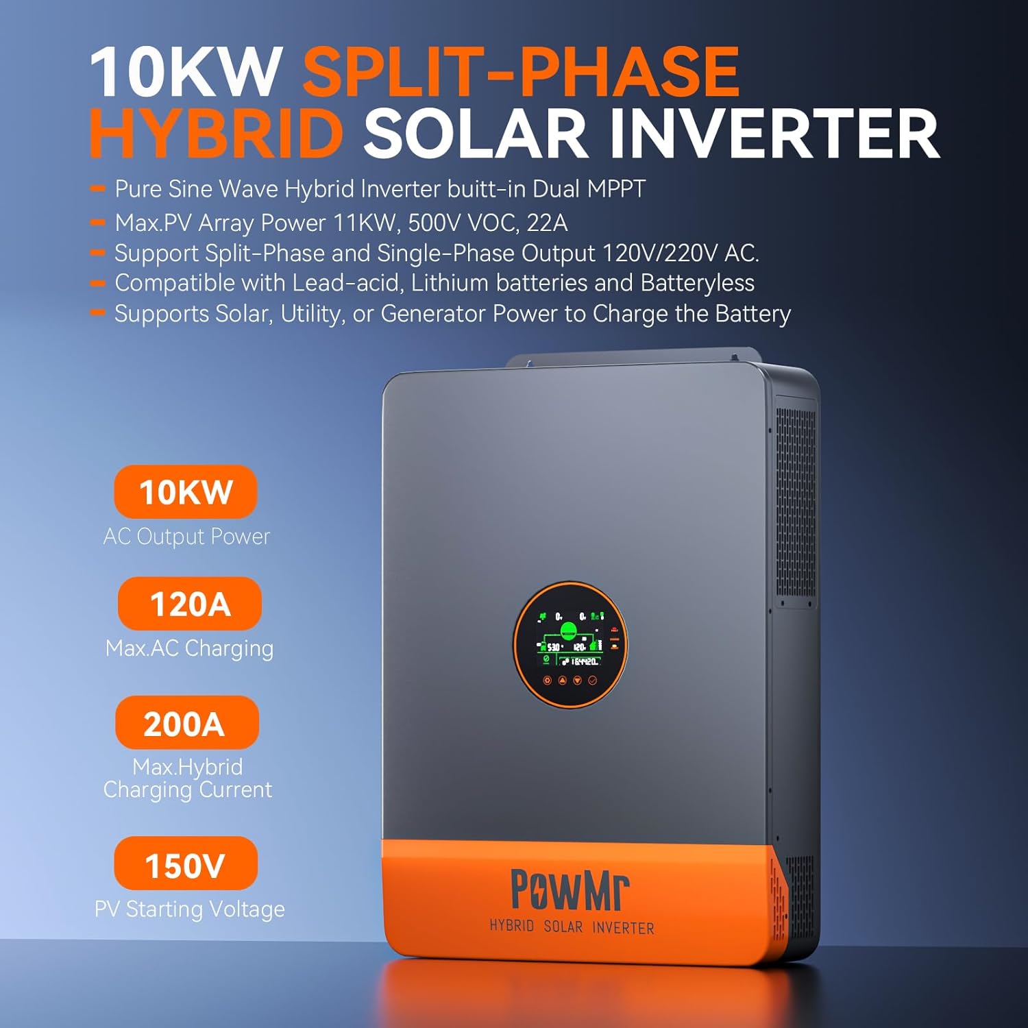 PowMr 16KW 10KW Split Phase In - đánh giá và giá Split Phase Inverter 10Kw 110V 220V