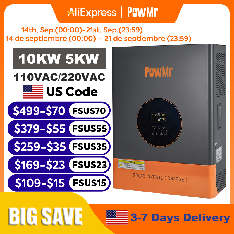 PowMr 10KW 5KW Split Phase Inv - đánh giá và giá Split Phase Inverter 10Kw 110V 220V